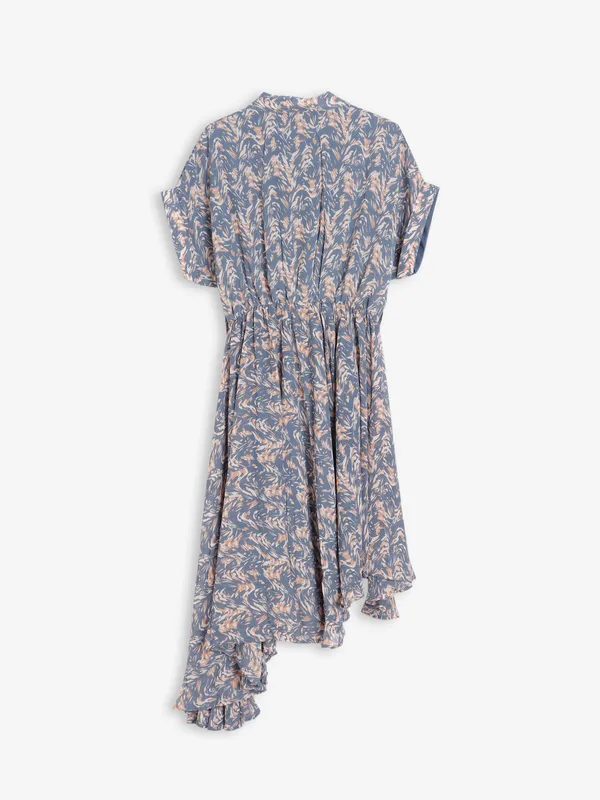 Stylish grey printed georgette dress