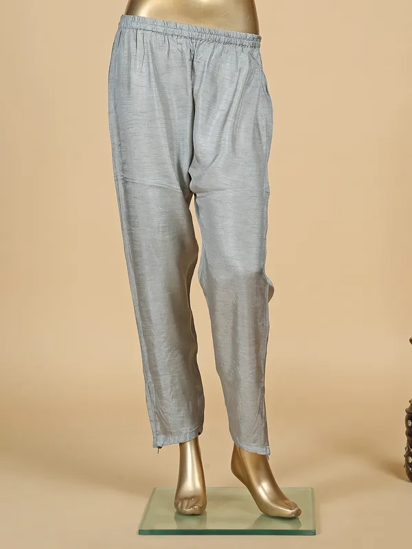 Stylish grey silk salwar suit