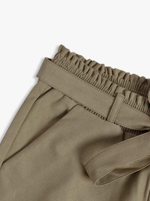 Stylish khaki cotton plain pant