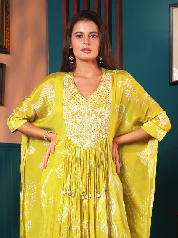 Stylish lemon yellow silk co ord set
