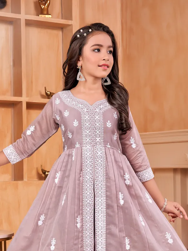 Stylish light purple cotton salwar suit