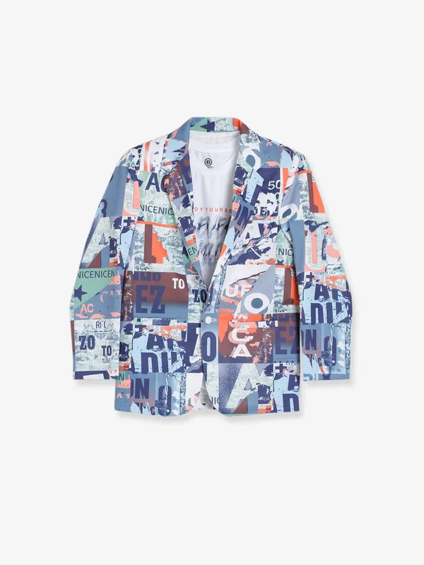 Stylish multi color terry rayon blazer