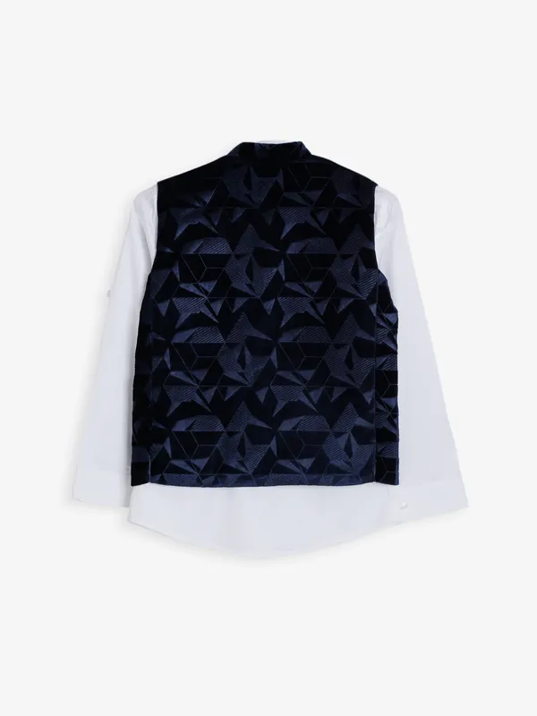 Stylish navy velvet waistcoat with shirt