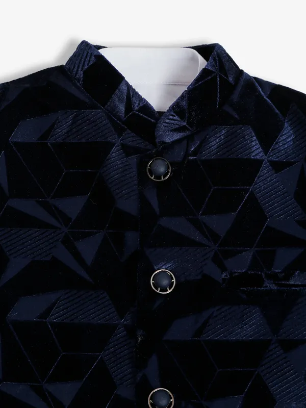 Stylish navy velvet waistcoat with shirt