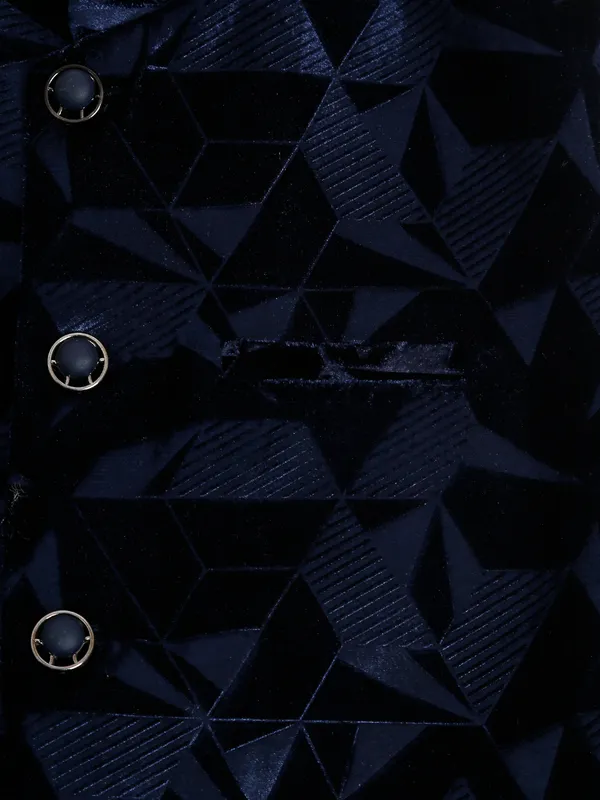 Stylish navy velvet waistcoat with shirt