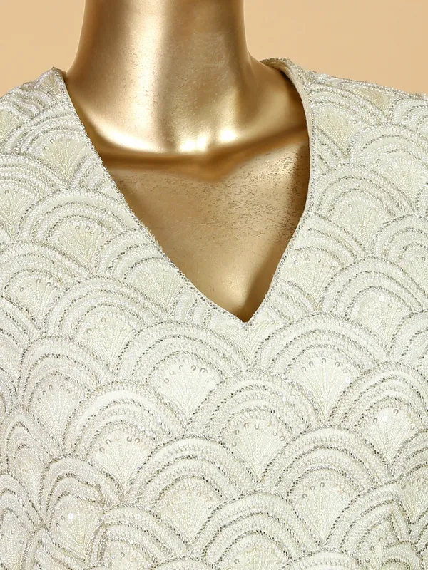 Stylish off white georgette sharara suit