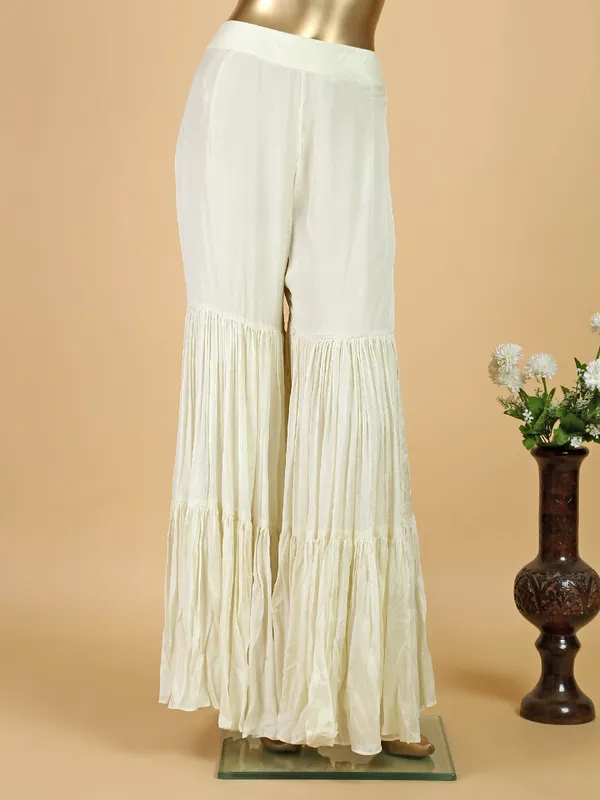 Stylish off white georgette sharara suit