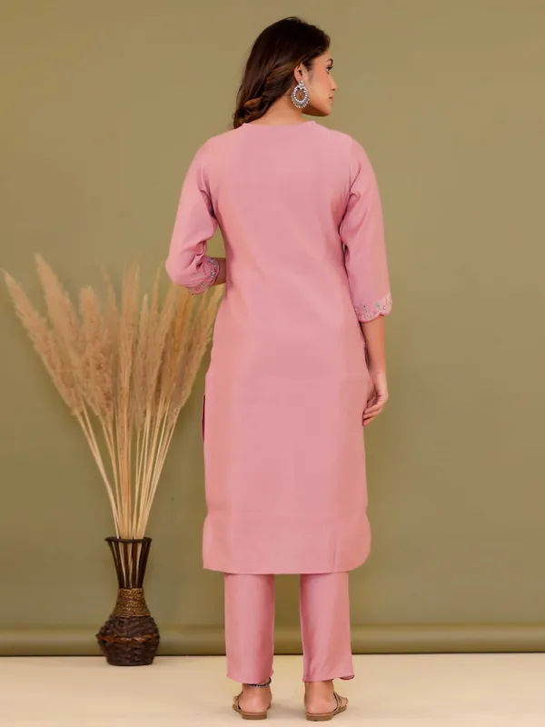 Stylish pink cotton kurti set