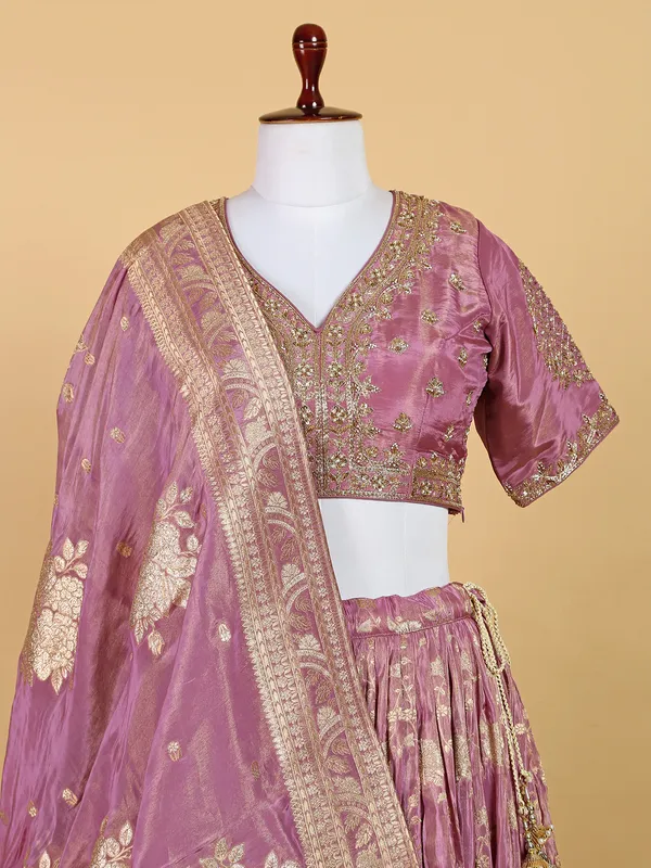 Stylish pink lehenga choli with dupatta