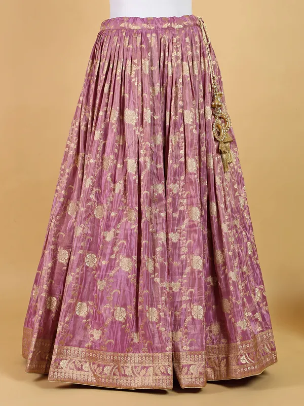 Stylish pink lehenga choli with dupatta