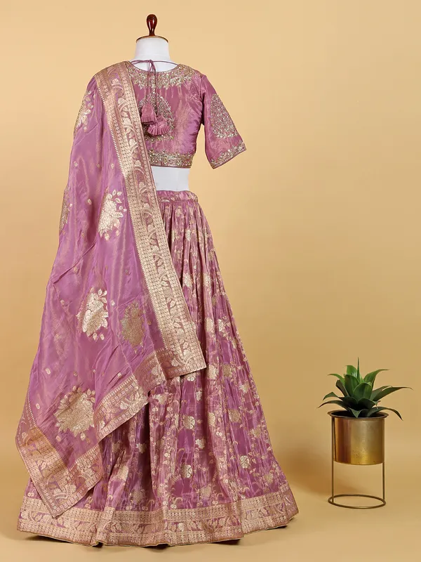 Stylish pink lehenga choli with dupatta