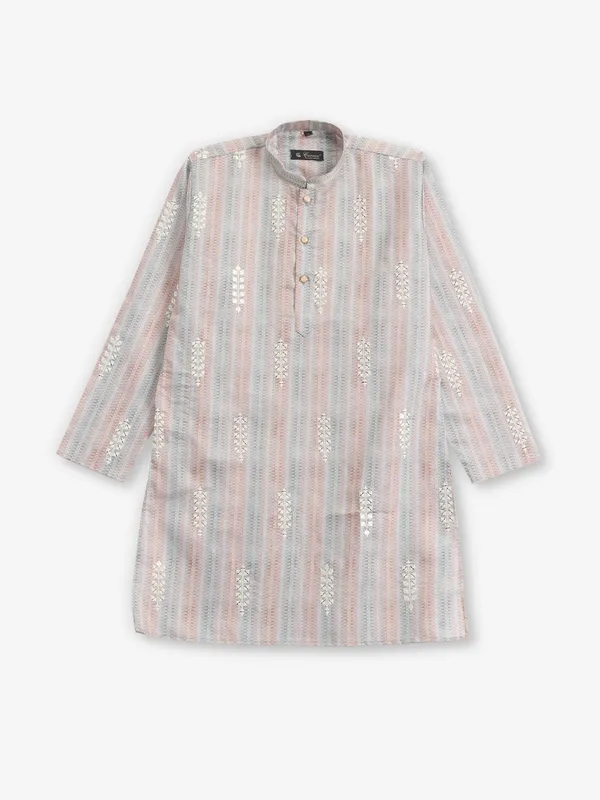 Stylish printed grey kurta pajama