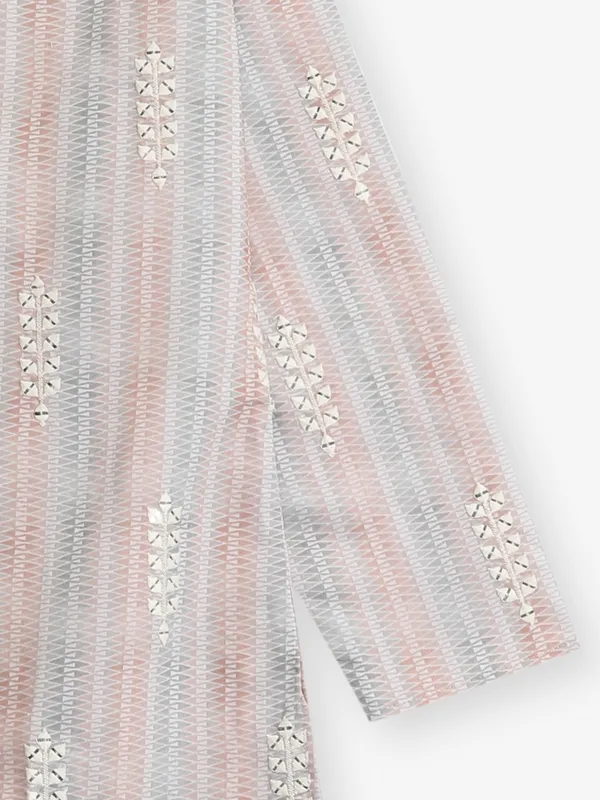 Stylish printed grey kurta pajama