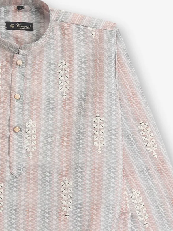 Stylish printed grey kurta pajama