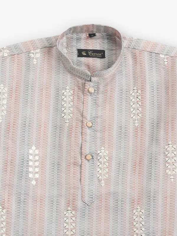 Stylish printed grey kurta pajama