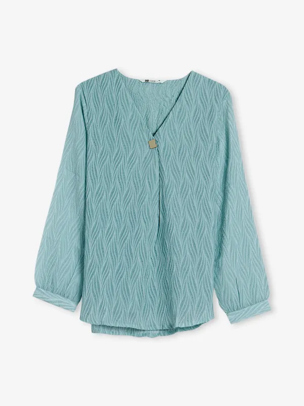 Stylish printed mint green top