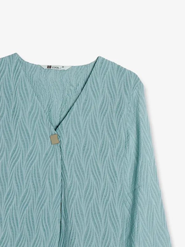 Stylish printed mint green top