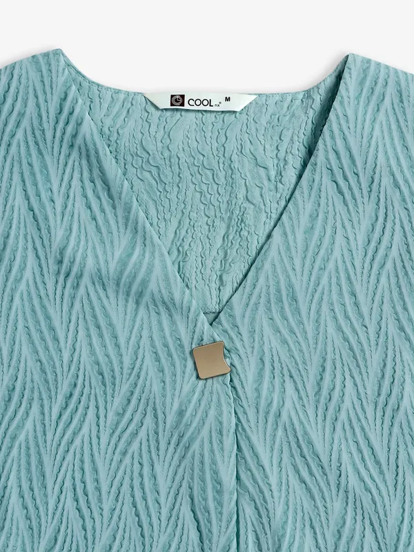 Stylish printed mint green top