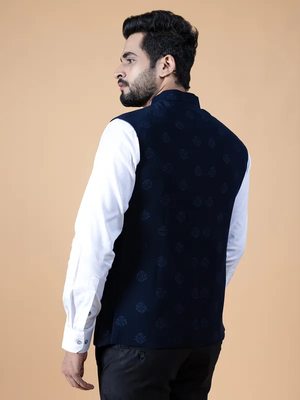Stylish silk navy waistcoat