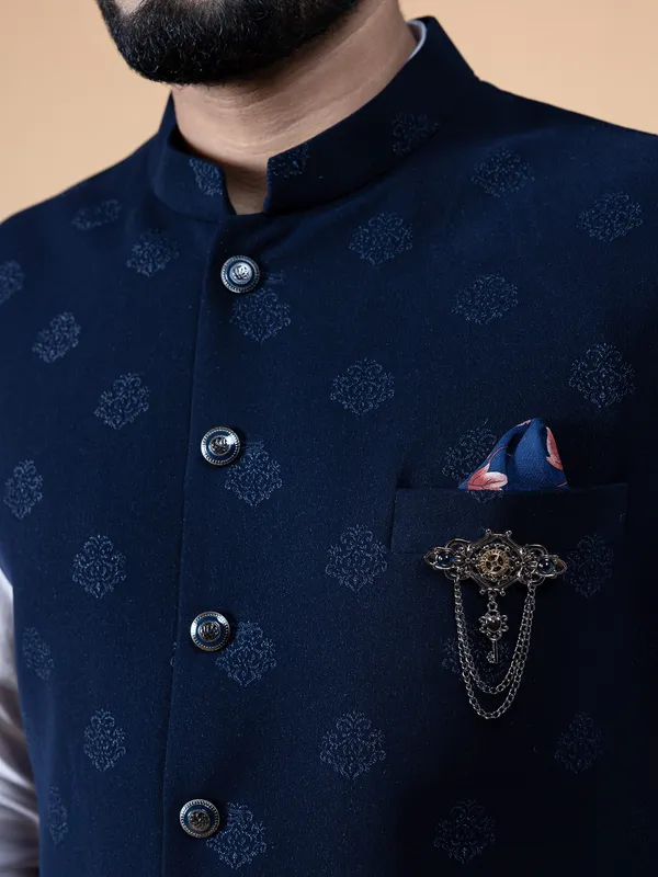 Stylish silk navy waistcoat