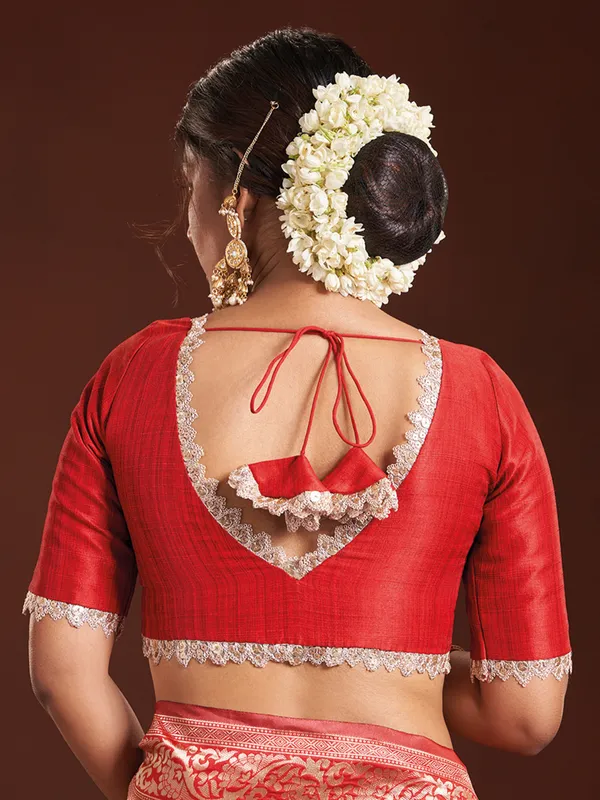 Stylish silk red blouse