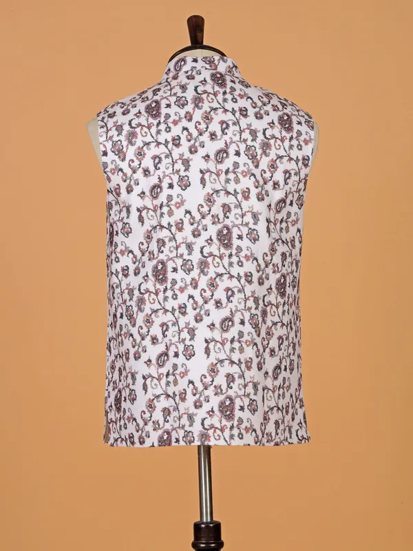 Stylish white and brown waistcoat