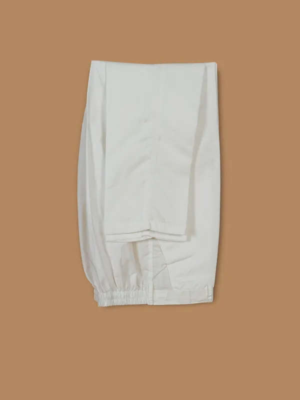 Stylish white cotton silk kurta pajama
