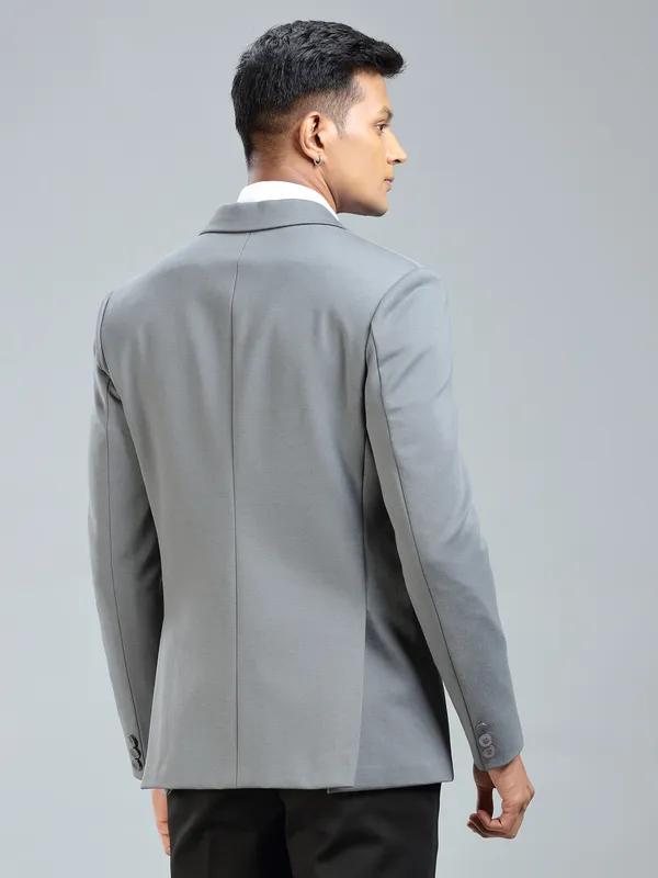 Subtle grey terry rayon blazer for men