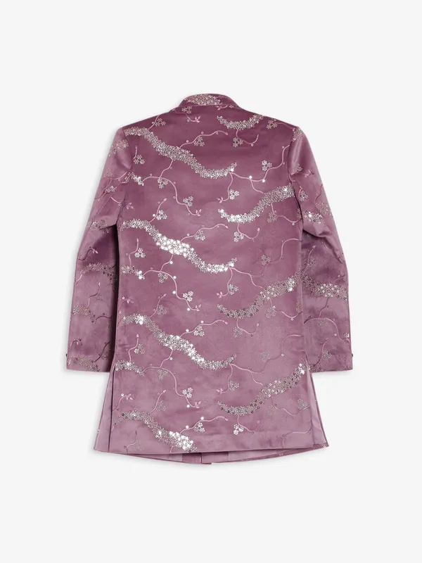 Suede mauve pink indowestern