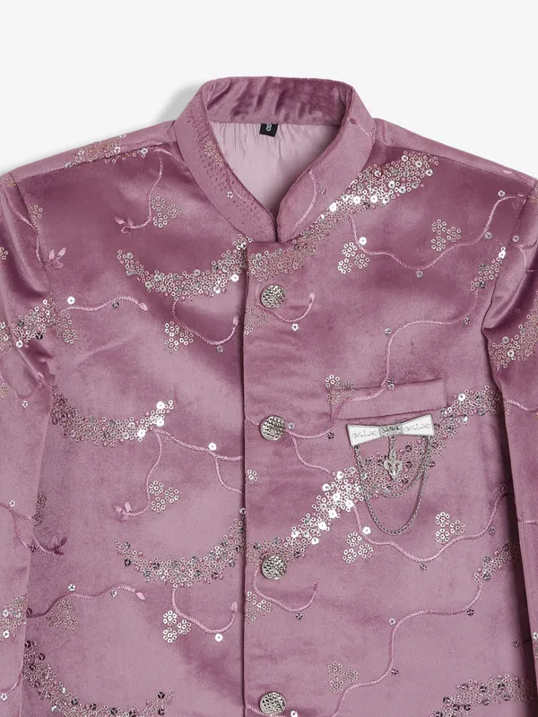 Suede mauve pink indowestern