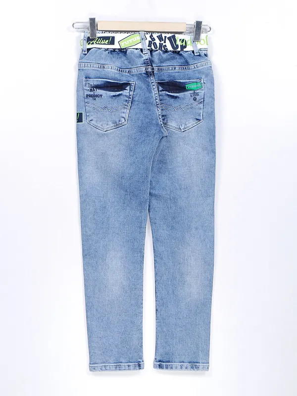 TADPOLE sky blue washed and ripped jeans