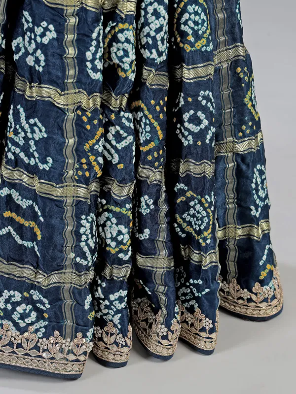 Teal blue bandhani saree for weddings