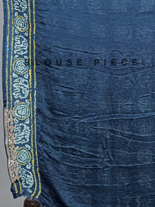 Teal blue bandhani saree for weddings