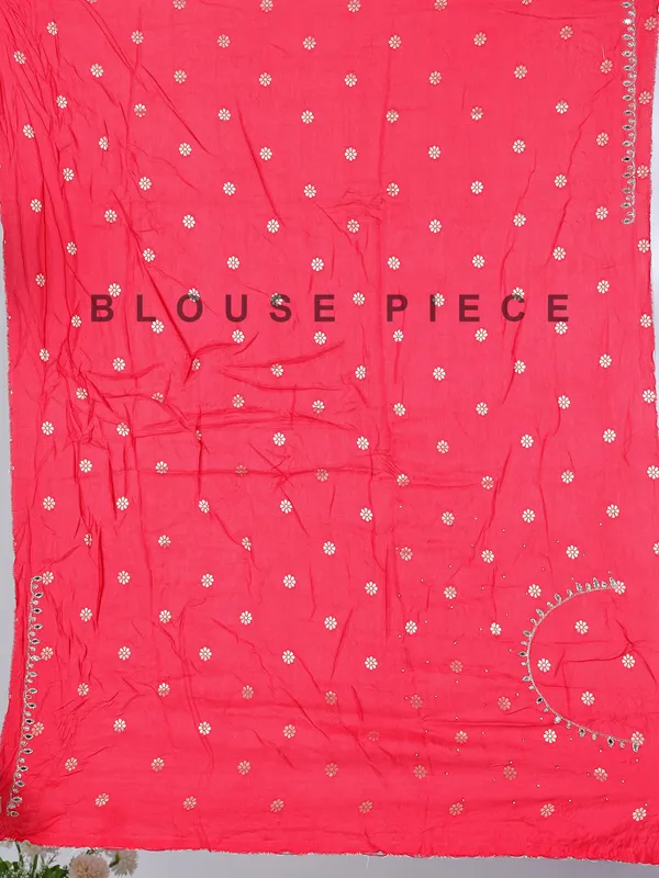 Teal blue dola silk saree with contrast red blouse