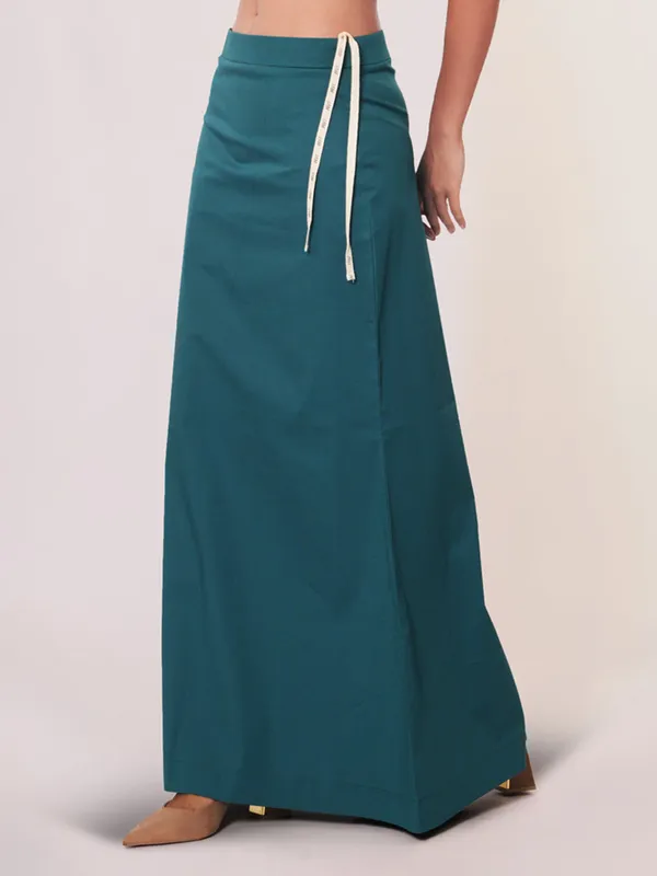 Teal blue lycra cotton plain petticoat