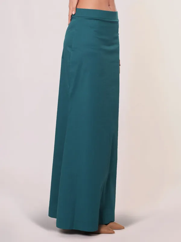 Teal blue lycra cotton plain petticoat