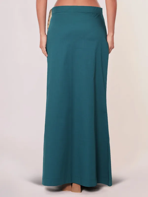Teal blue lycra cotton plain petticoat