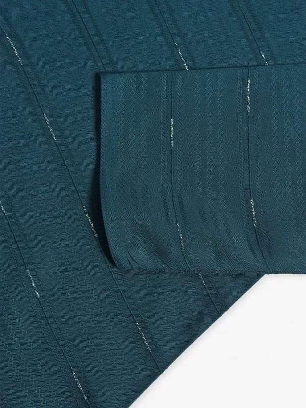 Teal green silk kurta suit