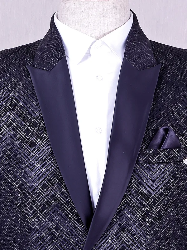 Terry rayon black blazer for party