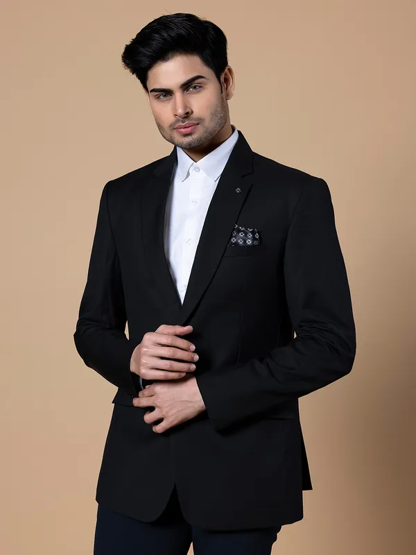 Terry rayon black reception blazer