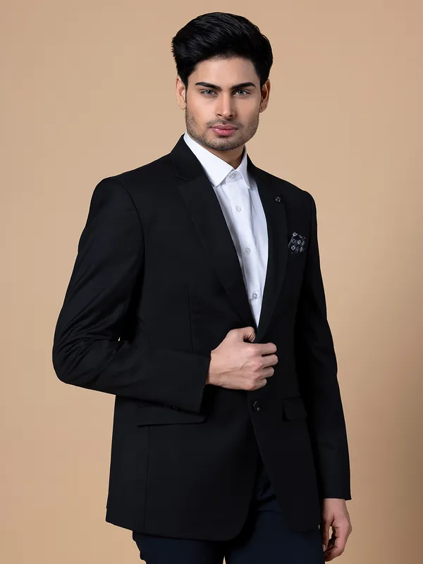 Terry rayon black reception blazer