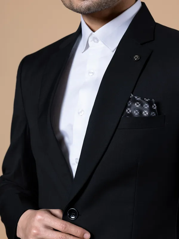 Terry rayon black reception blazer