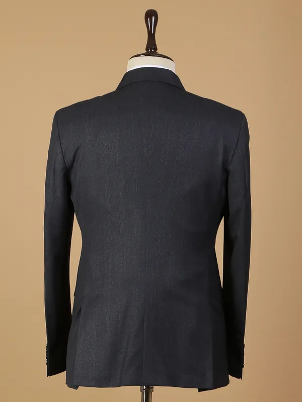 Terry rayon black solid coat suit