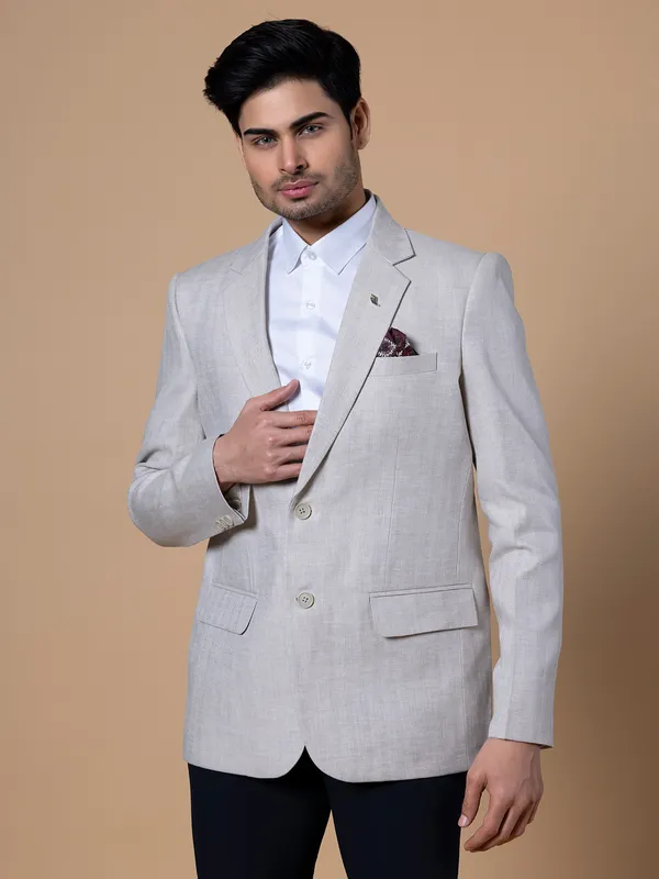 Terry rayon blazer in beige