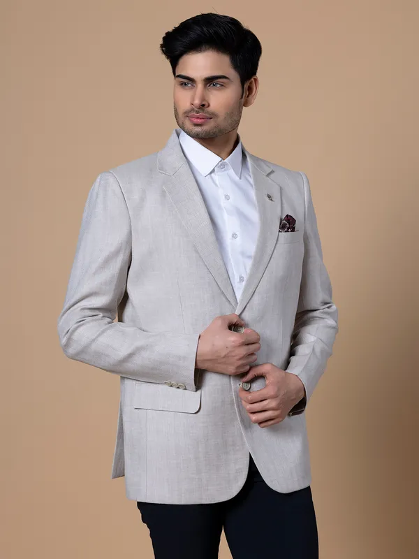 Terry rayon blazer in beige