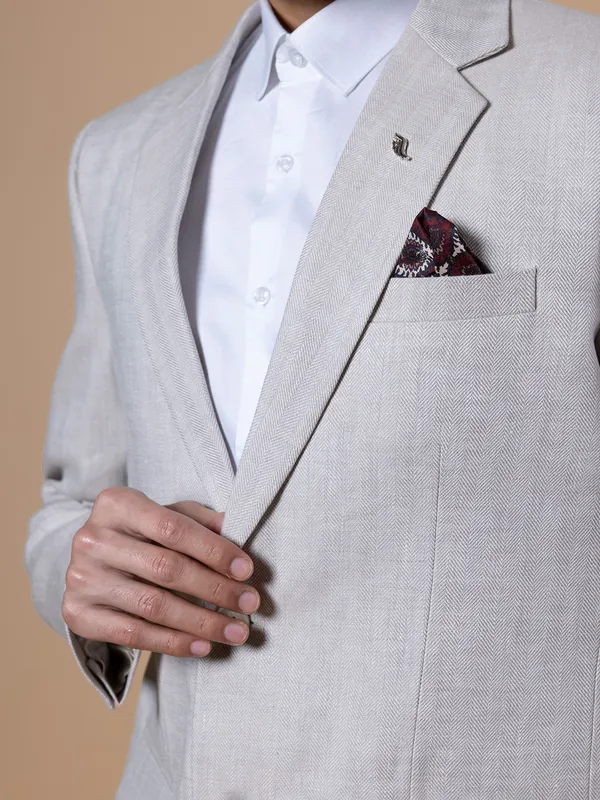 Terry rayon blazer in beige
