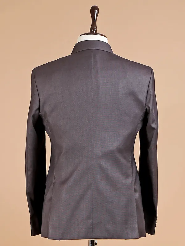 Terry rayon dark grey coat suit