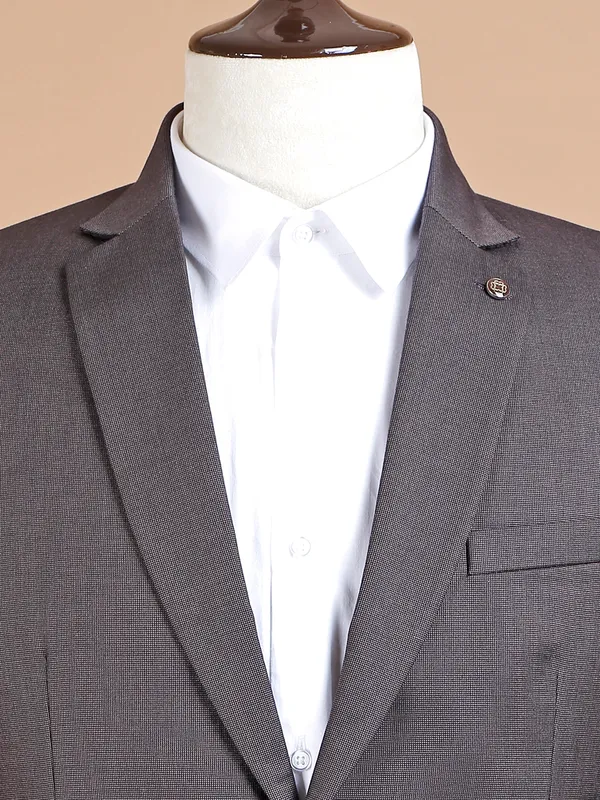 Terry rayon dark grey coat suit