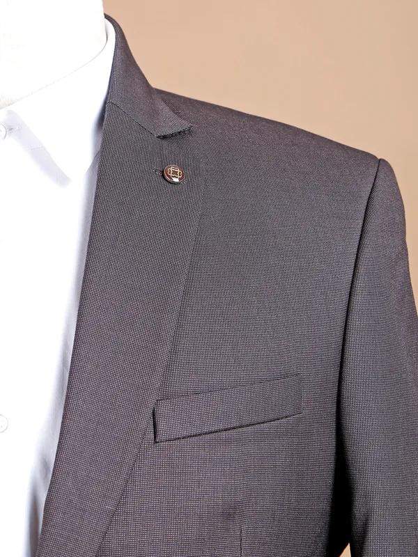 Terry rayon dark grey coat suit