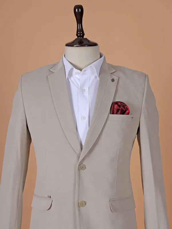 Terry rayon grey solid blazer
